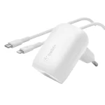 شارژر دیواری بلکین مدل Wall Charger With PPS + USB-C cabl  به همراه کابل لایتنینگ